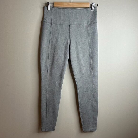 Athleta Leggings Women’s Sz S Grey Delancey Herringbone Stretch Pants - Picture 1 of 9